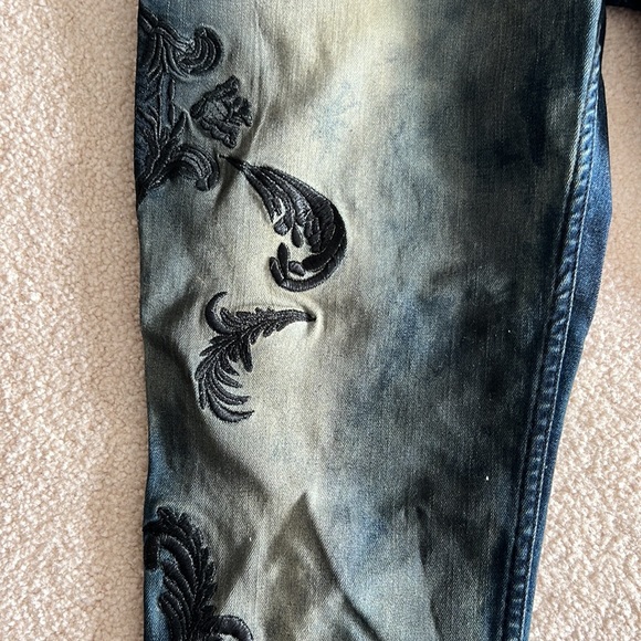 Robin Jeans Gothic Embroidered Skinny Jeans Size 32 - Picture 3 of 14
